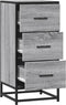 vidaXL - Dressoir - 35,5x35x76 - cm - bewerkt - hout - en - metaal - grijs - sonoma