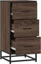vidaXL - Dressoir - 35,5x35x76 - cm - bewerkt - hout - en - metaal - bruin - eikenkleur