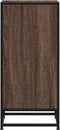 vidaXL - Dressoir - 35,5x35x76 - cm - bewerkt - hout - en - metaal - bruin - eikenkleur