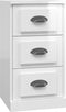 vidaXL - Dressoir - 36x35,5x67,5 - cm - bewerkt - hout - hoogglans - wit