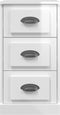 vidaXL - Dressoir - 36x35,5x67,5 - cm - bewerkt - hout - hoogglans - wit