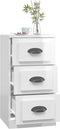 vidaXL - Dressoir - 36x35,5x67,5 - cm - bewerkt - hout - hoogglans - wit