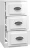 vidaXL - Dressoir - 36x35,5x67,5 - cm - bewerkt - hout - hoogglans - wit