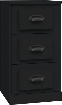 vidaXL - Dressoir - 36x35,5x67,5 - cm - bewerkt - hout - zwart
