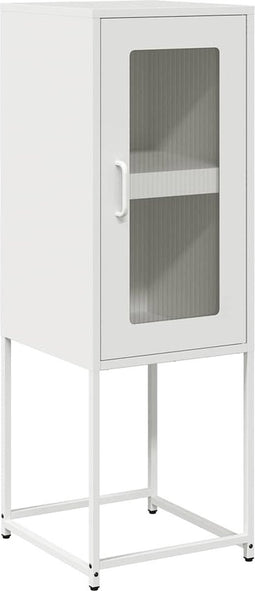 vidaXL - Dressoir - 36x39x107 - cm - koudgewalst - staal - wit