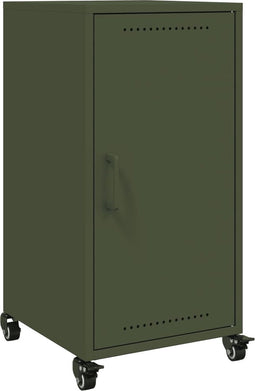 vidaXL - Dressoir - 36x39x72 - cm - staal - olijfgroen