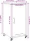 vidaXL - Dressoir - 36x39x72 - cm - staal - roze