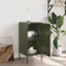 vidaXL - Dressoir - 36x39x79 - cm - staal - olijfgroen