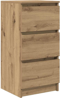 vidaXL - Dressoir - 37,5x35x76 - cm - bewerkt - hout - artisanaal - eikenkleurig