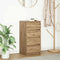 vidaXL - Dressoir - 37,5x35x76 - cm - bewerkt - hout - artisanaal - eikenkleurig