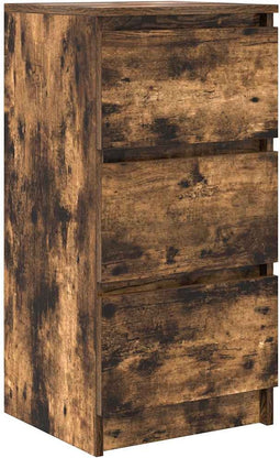 vidaXL - Dressoir - 37,5x35x76 - cm - bewerkt - hout - gerookt - eikenkleurig