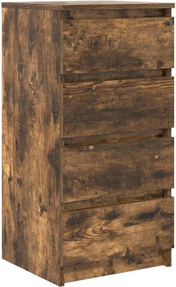 vidaXL - Dressoir - 37,5x35x76 - cm - bewerkt - hout - gerookt - eikenkleurig