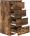 vidaXL - Dressoir - 37,5x35x76 - cm - bewerkt - hout - gerookt - eikenkleurig
