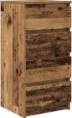 vidaXL - Dressoir - 37,5x35x76 - cm - bewerkt - hout - oud - houtkleurig
