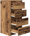 vidaXL - Dressoir - 37,5x35x76 - cm - bewerkt - hout - oud - houtkleurig