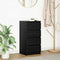 vidaXL - Dressoir - 37,5x35x76 - cm - spaanplaat - zwart - eikenkleurig