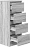 vidaXL - Dressoir - 37,5x35x99 - cm - spaanplaat - grijs - sonoma