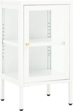 vidaXL - Dressoir - 38x35x70 - cm - metaal - en - glas
