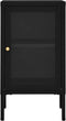 vidaXL - Dressoir - 38x35x70 - cm - staal - en - glas - zwart