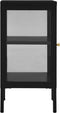 vidaXL - Dressoir - 38x35x70 - cm - staal - en - glas - zwart