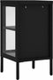 vidaXL - Dressoir - 38x35x70 - cm - staal - en - glas - zwart