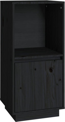 vidaXL - Dressoir - 38x35x80 - cm - massief - grenenhout - zwart
