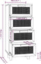 vidaXL - Dressoir - 40x30x90 - cm - massief - grenen - hout - en - rattan - zwart