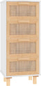 vidaXL - Dressoir - 40x30x90 - cm - massief - grenenhout - en - rattan - wit