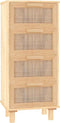 vidaXL - Dressoir - 40x30x90 - cm - massief - grenenhout - en - rattan - bruin