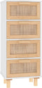 vidaXL - Dressoir - 40x30x90 - cm - massief - grenenhout - en - rattan - wit