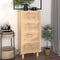 vidaXL - Dressoir - 40x30x90 - cm - massief - grenenhout - en - rattan - bruin