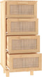 vidaXL - Dressoir - 40x30x90 - cm - massief - grenenhout - en - rattan - bruin