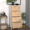 vidaXL - Dressoir - 40x30x90 - cm - massief - grenenhout - en - rattan - wit