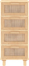 vidaXL - Dressoir - 40x30x90 - cm - massief - grenenhout - en - rattan - bruin