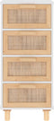 vidaXL - Dressoir - 40x30x90 - cm - massief - grenenhout - en - rattan - wit