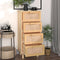 vidaXL - Dressoir - 40x30x90 - cm - massief - grenenhout - en - rattan - bruin