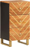 vidaXL - Dressoir - 40x33,5x75 - cm - massief - mangohout - bruin - en - zwart