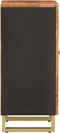 vidaXL - Dressoir - 40x33,5x75 - cm - massief - mangohout - bruin - en - zwart