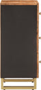 vidaXL - Dressoir - 40x33,5x75 - cm - massief - mangohout - bruin - en - zwart