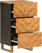 vidaXL - Dressoir - 40x33,5x75 - cm - massief - mangohout - bruin - en - zwart