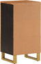 vidaXL - Dressoir - 40x33,5x75 - cm - massief - mangohout - bruin - en - zwart