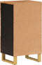 vidaXL - Dressoir - 40x33,5x75 - cm - massief - mangohout - bruin - en - zwart