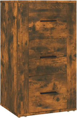 vidaXL - Dressoir - 40x33x70 - cm - bewerkt - hout - gerookt - eikenkleurig