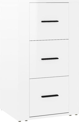 vidaXL - Dressoir - 40x33x70 - cm - bewerkt - hout - hoogglans - wit