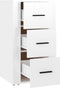 vidaXL - Dressoir - 40x33x70 - cm - bewerkt - hout - hoogglans - wit