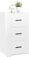 vidaXL - Dressoir - 40x33x70 - cm - bewerkt - hout - hoogglans - wit