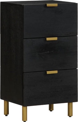 vidaXL - Dressoir - 40x33x75 - cm - bewerkt - hout - zwart
