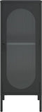 vidaXL - Dressoir - 40x35x105 - cm - glas - en - staal - zwart