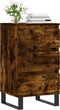 vidaXL - Dressoir - 40x35x70 - cm - bewerkt - hout - gerookt - eikenkleurig