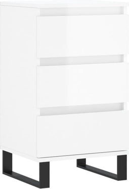 vidaXL - Dressoir - 40x35x70 - cm - bewerkt - hout - hoogglans - wit